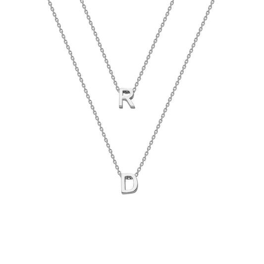 2er Minimal Buchstaben Halskette (7051947245613)