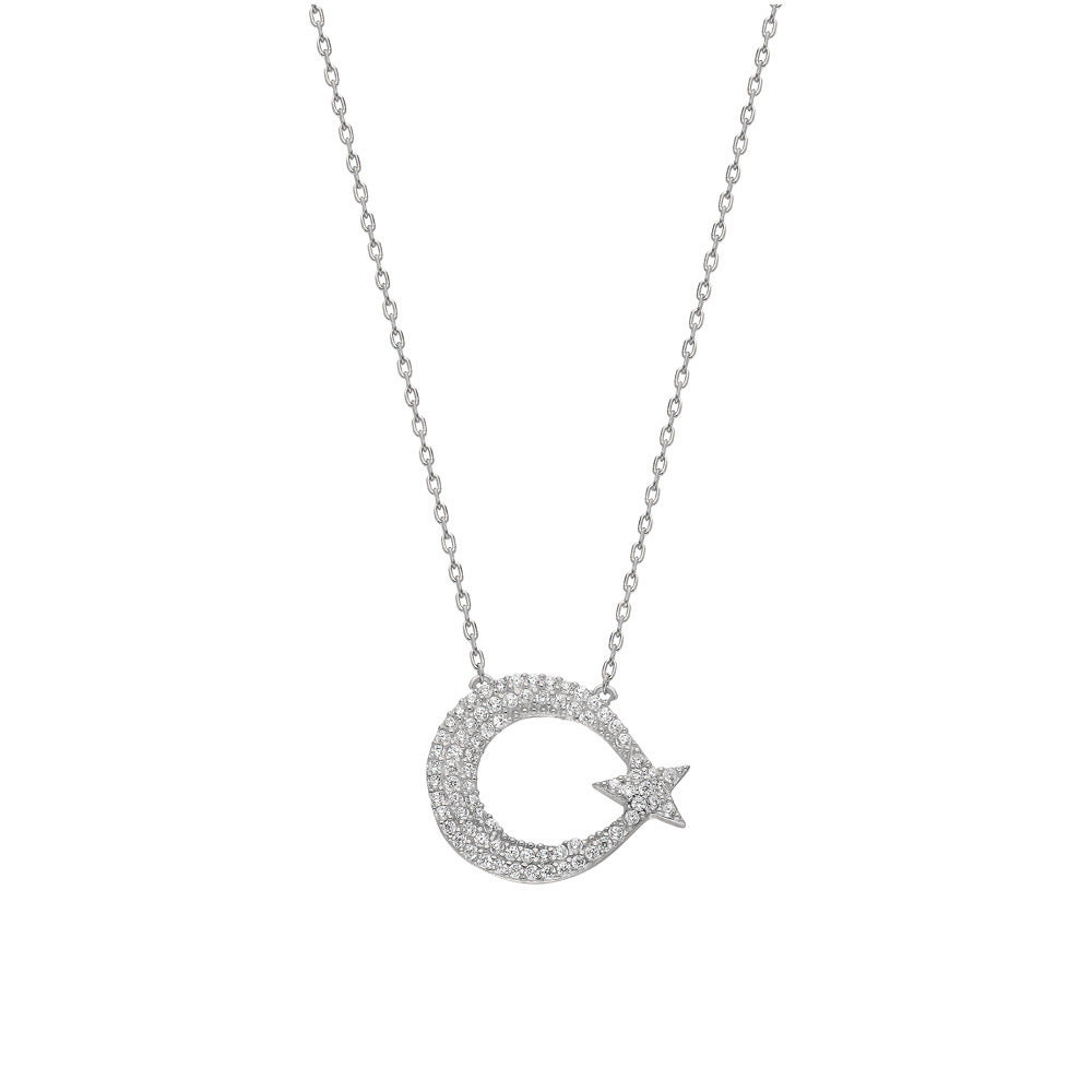 Ayyildiz Halskette mit Zirkonia (7237211488301)