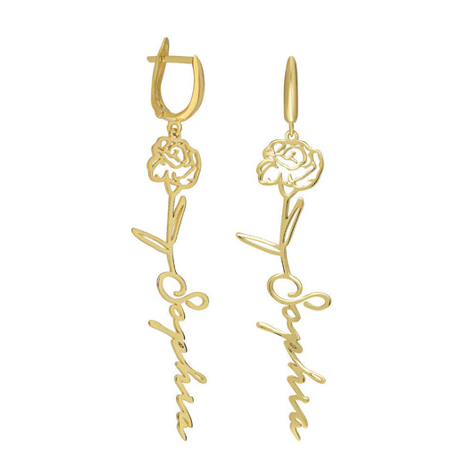 PERSONALISIERTE GEBURTSBLUMEN OHRRINGE (8744163180887)