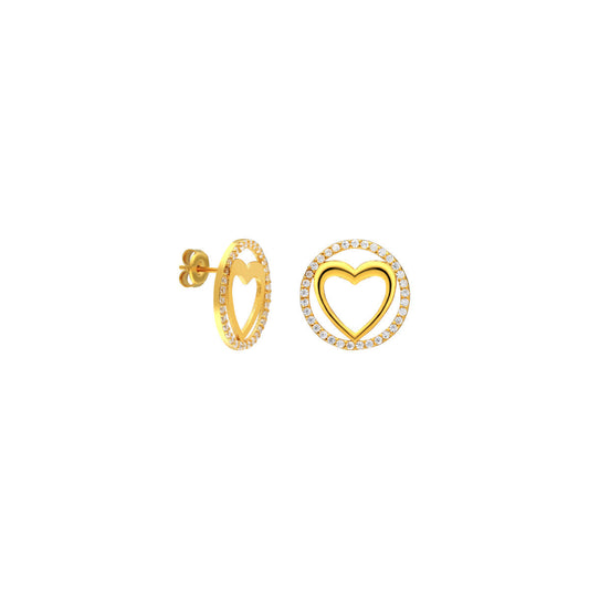 Herz Zirkonia Ohrring (7040866615341)