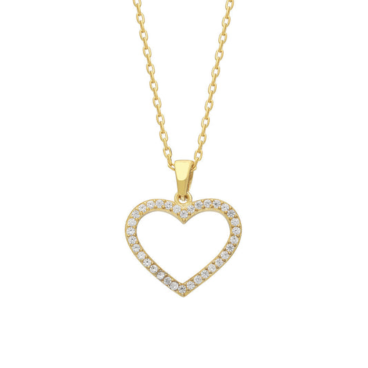 Full Zirkonia Herz Kette (7237213585453)