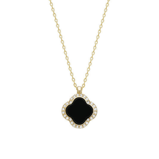 Opal klee halskette mit Stein (8802331296087)