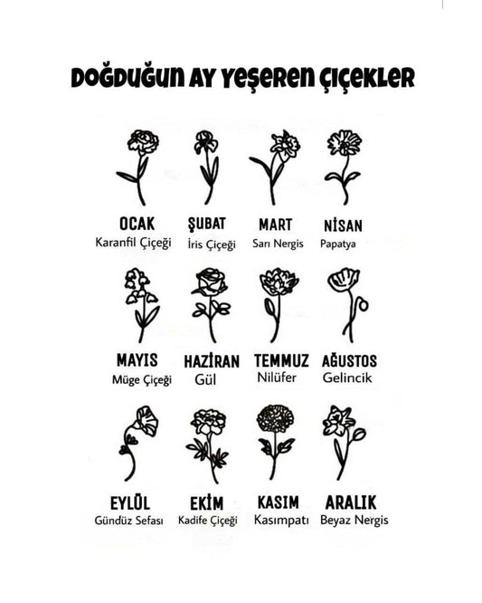 🌸 Doğum Çiçeği ve Doğal Taş Detaylı İsim Kolye | 925 Gümüş