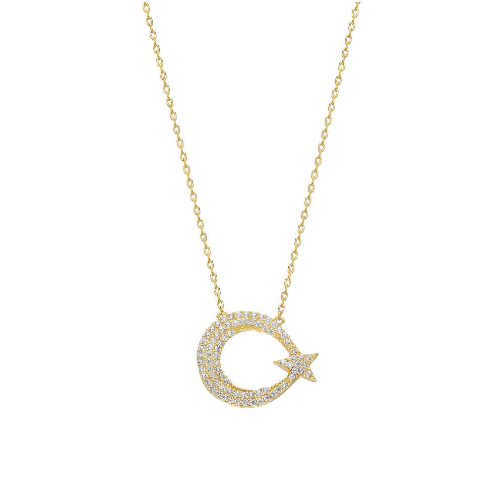 Ayyildiz Halskette mit Zirkonia (7237211488301)