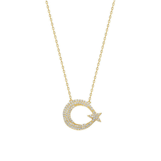 Ayyildiz Halskette mit Zirkonia (7237211488301)
