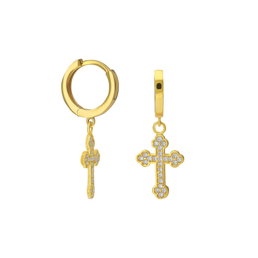 ZIRKONIA KREUZ OHRRINGE (8725488370007)