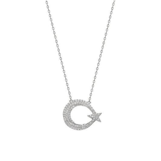 Ayyildiz Halskette mit Zirkonia (7237211488301)