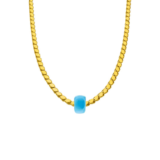 Gersten Halskette mit Blauen Stein (7017583214637)
