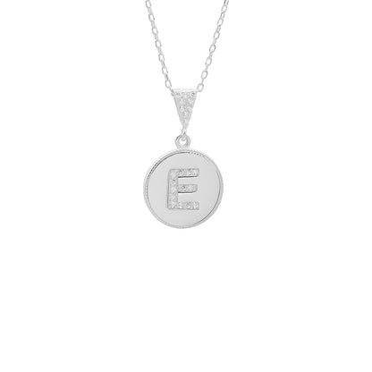 Zirkonia Circle Buchstaben Halskette (7017633054765)