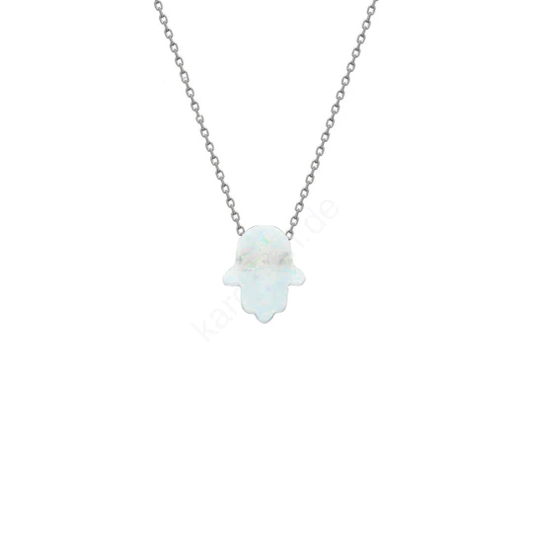 FATIMAS HAND OPAL KETTE WHITE (8135154041134)